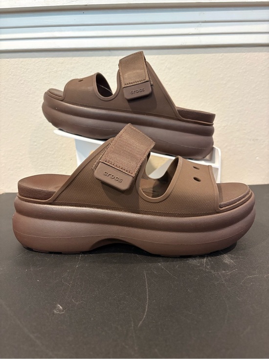CROCS Shoes - Crocs Women's Soho Two-Strap Sandals, Platform Sandals, Brown, Medium Width Sz 9